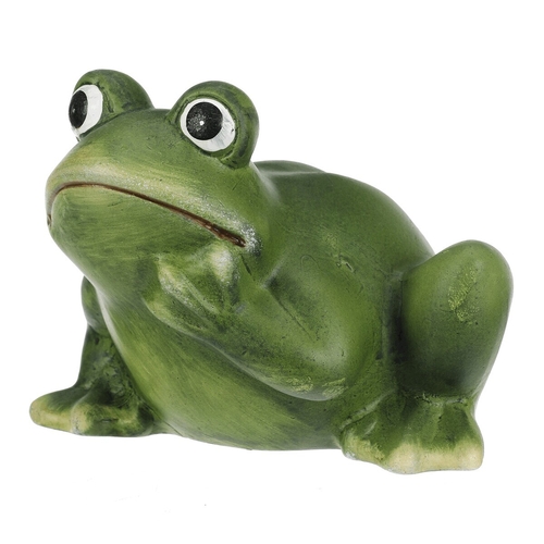 Žába - keramická figurka, vel. M, zelená