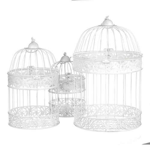 Klec kovová - závěsná, barva bílá, cena za sadu 3 ks