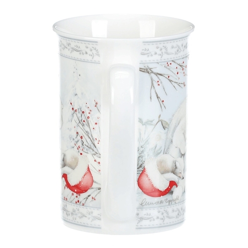 Hrnek porcelánový - 320 ml, dárkové balení, zimní krajina s ledními medvědy