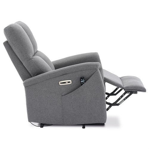 Polohovací křeslo, elektrické zabudované ovládání, šedá, látka, TV-929 GREY2