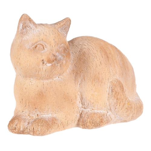 Kočka - figurka z polyresinu, imitace dřeva
