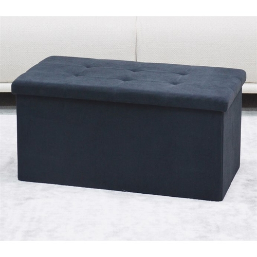 Taburet s úložným prostorem, černá, manšestrová látka, TAB-472 BK6