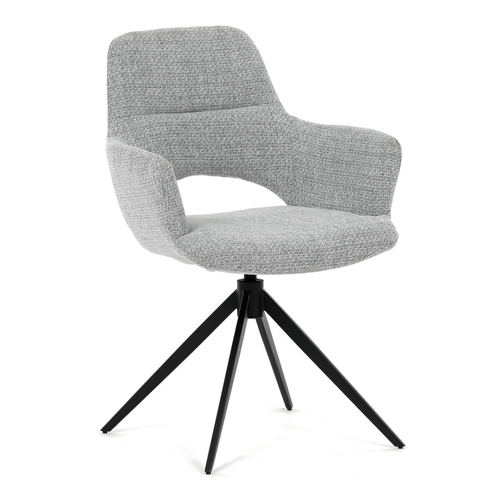 Jídelní židle otočná 360°, šedá, látka, DCH-D1320 GREY2