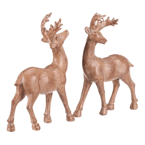 Jelen - 25 cm, polyresin, mix 2, imitace dřeva, cena za 1 ks