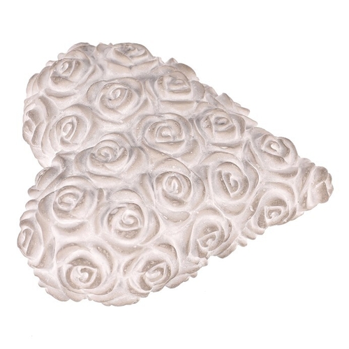 Srdce s růžemi - betonové, šedé