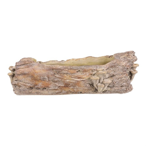 Obal betonový - truhlík, dřevo s houbami, vel. L, hnědý