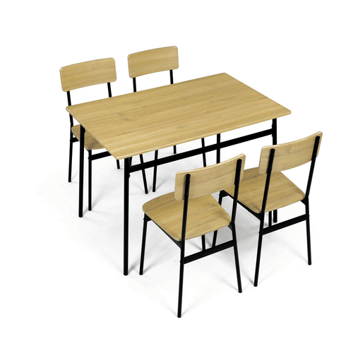 Jídelní set s 4 židlemi, 110x70x76cm, mdf, divoký dub, AUT-O2155 OAK