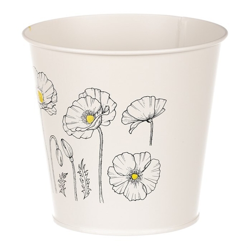 Obal kovový - motiv kvetoucího máku, krémový