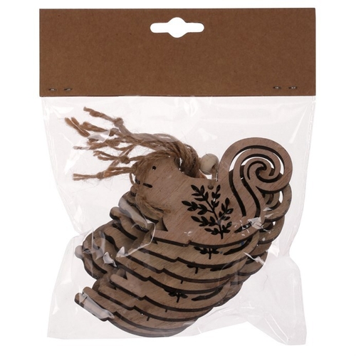 Veverka - dřevěná ozdoba, barva přírodní, cena za balení (8 ks)