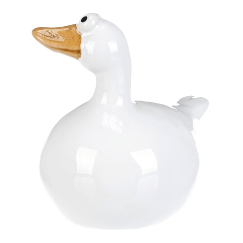 Kachna - keramická figurka, bílá, cena za 1 ks