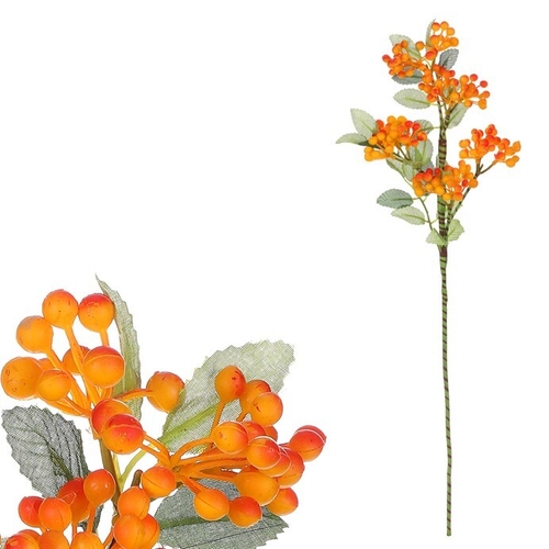 Jeřabiny - umělá větev, oranžové bobule