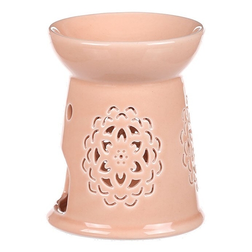 Aromalampa s motivem mandaly, meruňková barva, porcelán