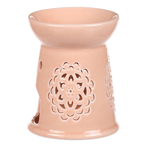 Aromalampa s motivem mandaly, meruňková barva, porcelán