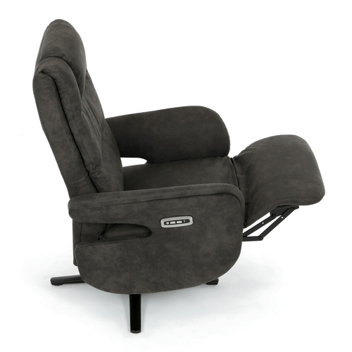 Polohovací křeslo, elektrické zabudované ovládání, funkce zero gravity, šedá, látka vintage, TV-C5590 SIL3