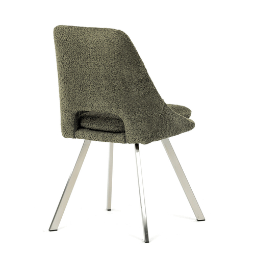 Jídelní židle, zelená, látka bouclé, DCL-W1174 GRN2