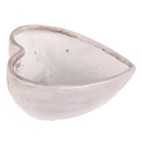 Obal květinový pietní - srdce, polyresin, šedý