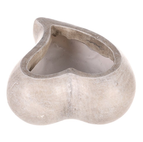 Obal květinový pietní - tvar srdce, polyresin, šedý