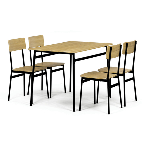 Jídelní set s 4 židlemi, 110x70x76cm, mdf, divoký dub, AUT-O2155 OAK