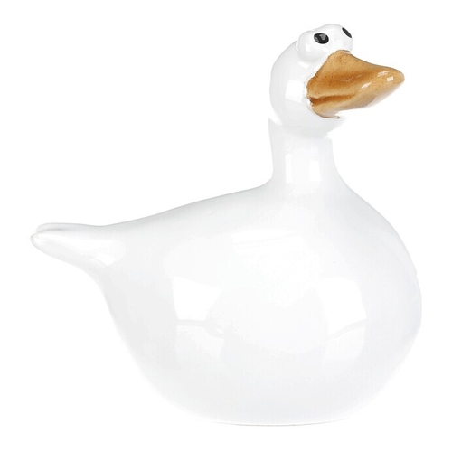 Kachna - keramická figurka, bílá, cena za 1 ks