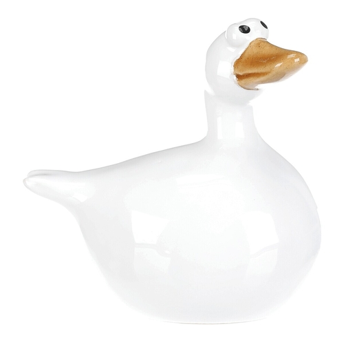 Kachna - keramická figurka, bílá, cena za 1 ks