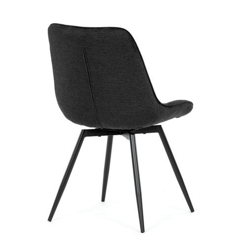 Jídelní židle otočná 180°, černá, látka, HC-T1130 BK2