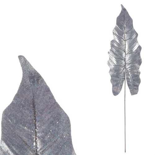 Alokázie - umělý list, barva stříbrná