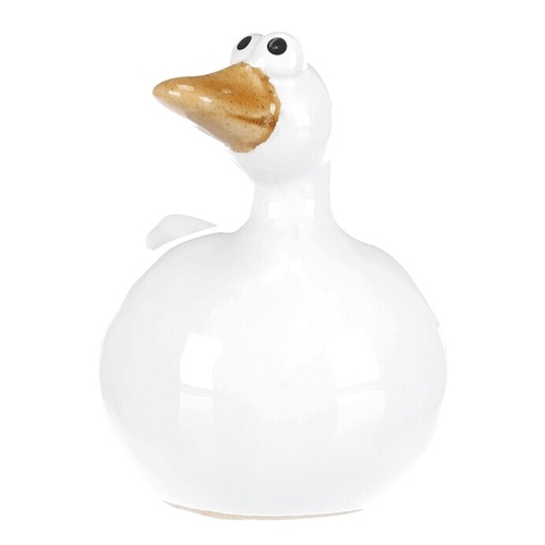 Kachna - keramická figurka, bílá, cena za 1 ks