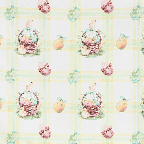 Běhoun - velikonoční motiv, 100 % polyester, 40 x 150 cm, jarní barvy
