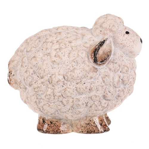 Ovečka - keramická figurka, vel. M, barva krémová