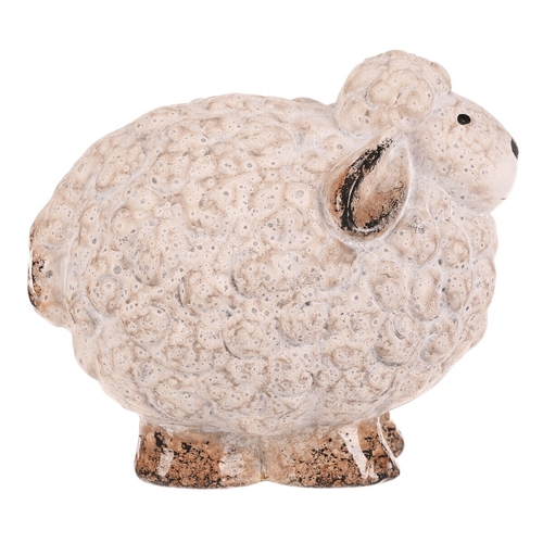 Ovečka - keramická figurka, vel. M, barva krémová