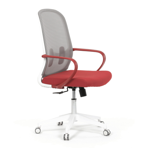 Kancelářská židle, houpací mechanismus, červená látka, KA-S425 RED