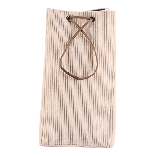 Koš prádelní - manšestr, stahovací, krémová barva