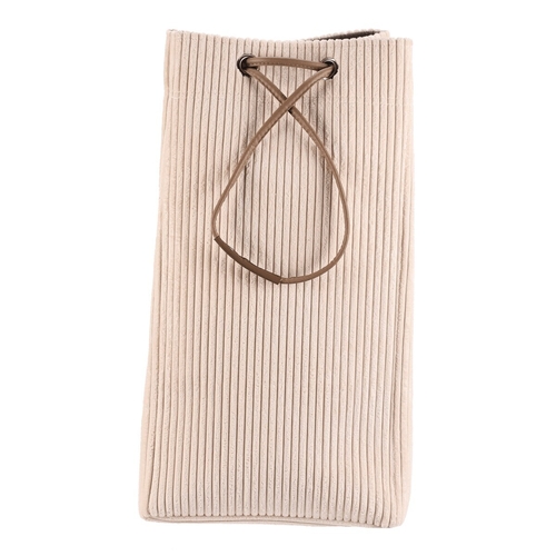 Koš prádelní - manšestr, stahovací, krémová barva