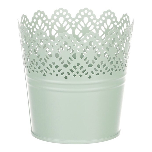 Obal kovový - kulatý, krajkový okraj, barva zelená