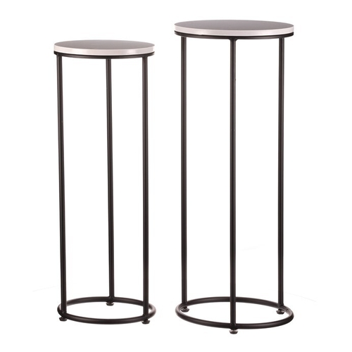 Stojan na květiny - kov, břidlicová deska, cena za sadu 2 ks