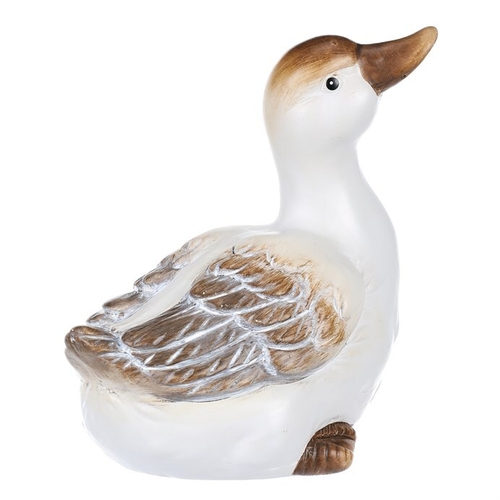 Kachna - keramická figurka, vel. S, bílo-hnědá