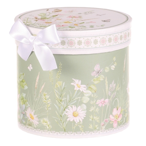 Hrnek malovaný - porcelán, dárková dóza, motiv rozkvetlé louky