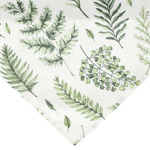 Ubrus - mix zelených listů, 100 % polyester, 80 x 80 cm