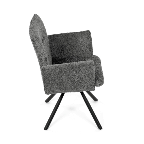 Jídelní židle otočná 180°, šedá, látka bouclé, DCH-W1117 GREY2