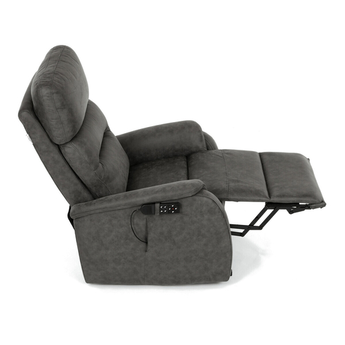 Polohovací křeslo, elektrické kabelové ovládání, černá, látka vintage, TV-L8904 BK3
