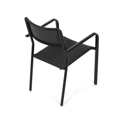 Zahradní židle, kov, plast, černá, AZC-H1021 BK