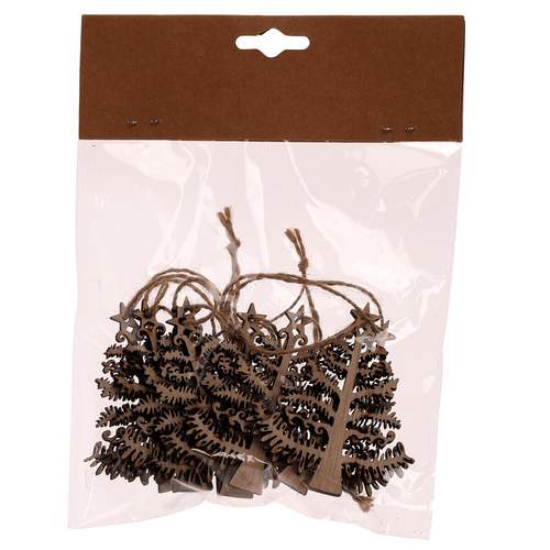 Stromečky na pověšení - dřevo, přírodní, cena za balení (8 ks)