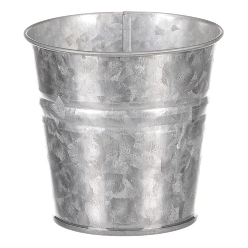 Obal kovový - kulatý, zinkový, barva stříbrná