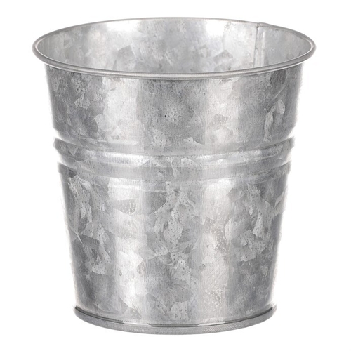 Obal kovový - kulatý, zinkový, barva stříbrná