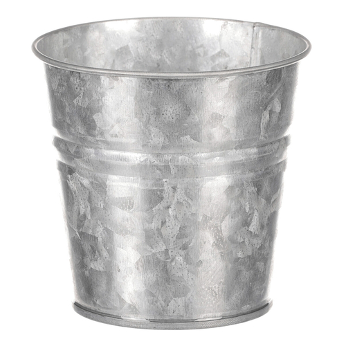 Obal kovový - kulatý, zinkový, barva stříbrná