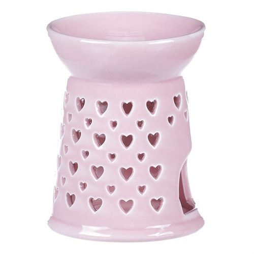 Aromalampa - porcelánová, se srdíčky, barva růžová