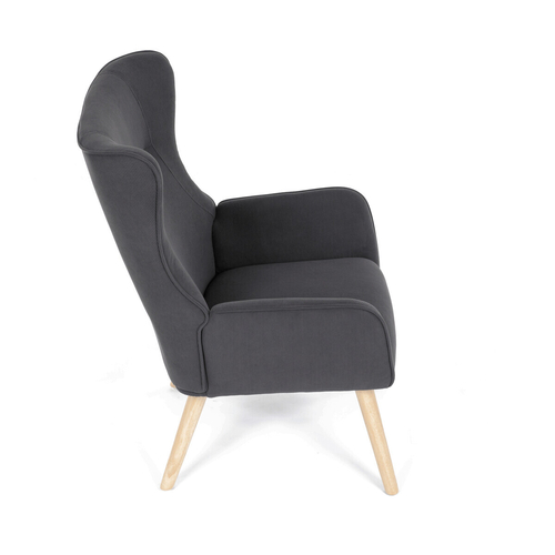 Křeslo ušák, šedá, manšestrová látka, AK-314 GREY2