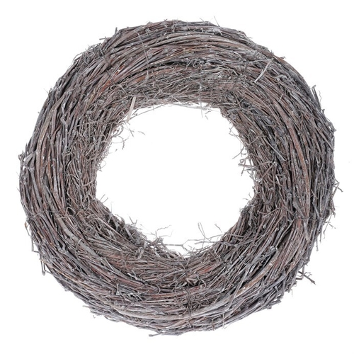 Věnec proutěný - pr. 30 cm, šedá barva
