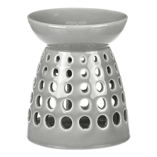 Aromalampa - porcelánová, kulaté otvory, barva šedá