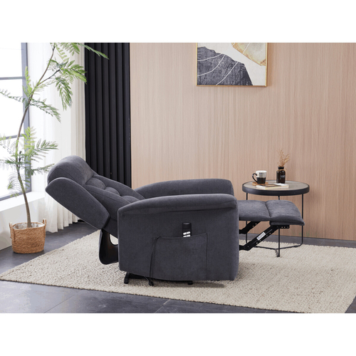 Polohovací křeslo, elektrické kabelové ovládání, šedá, látka, TV-7072 GREY2